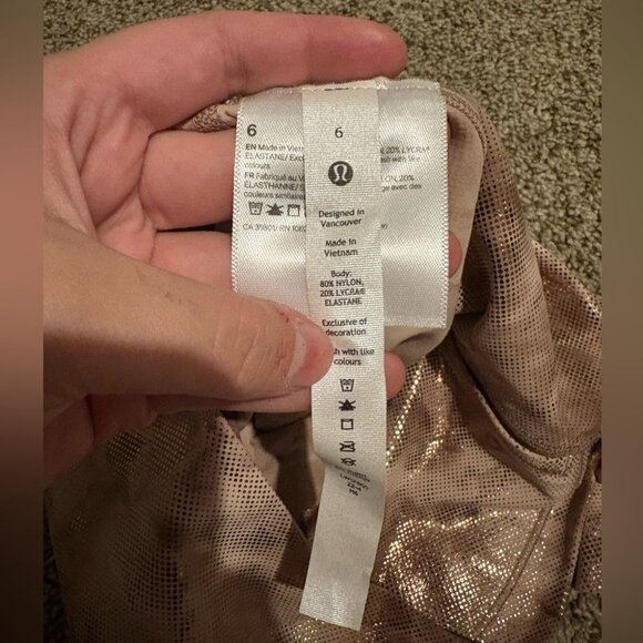 NEW Lululemon Align High-Rise 25” Diamond Dye Metallic Shine Pink Gold Leggings - Picture 6 of 11